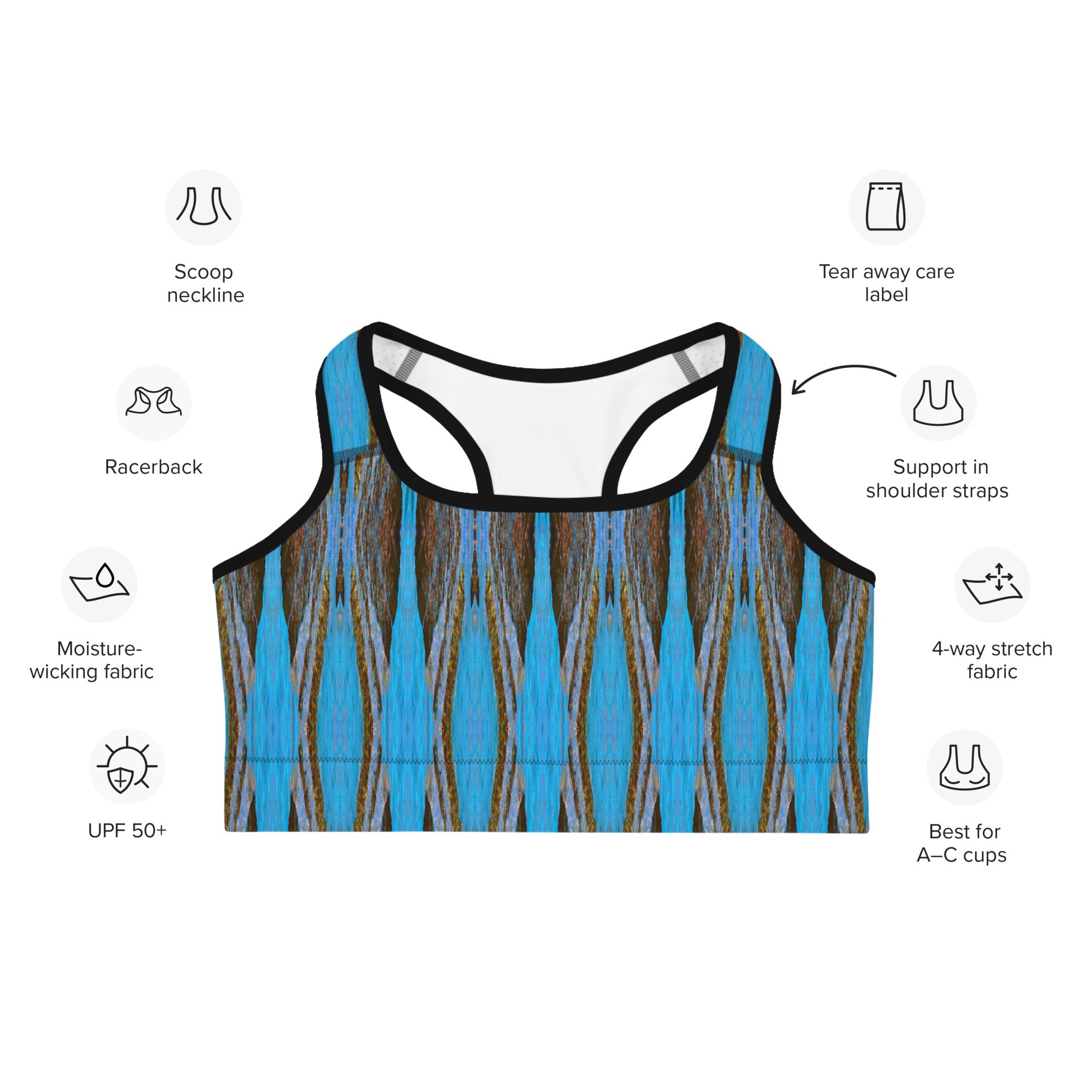 Monterey Azul Sports Bra Triboca Arts   