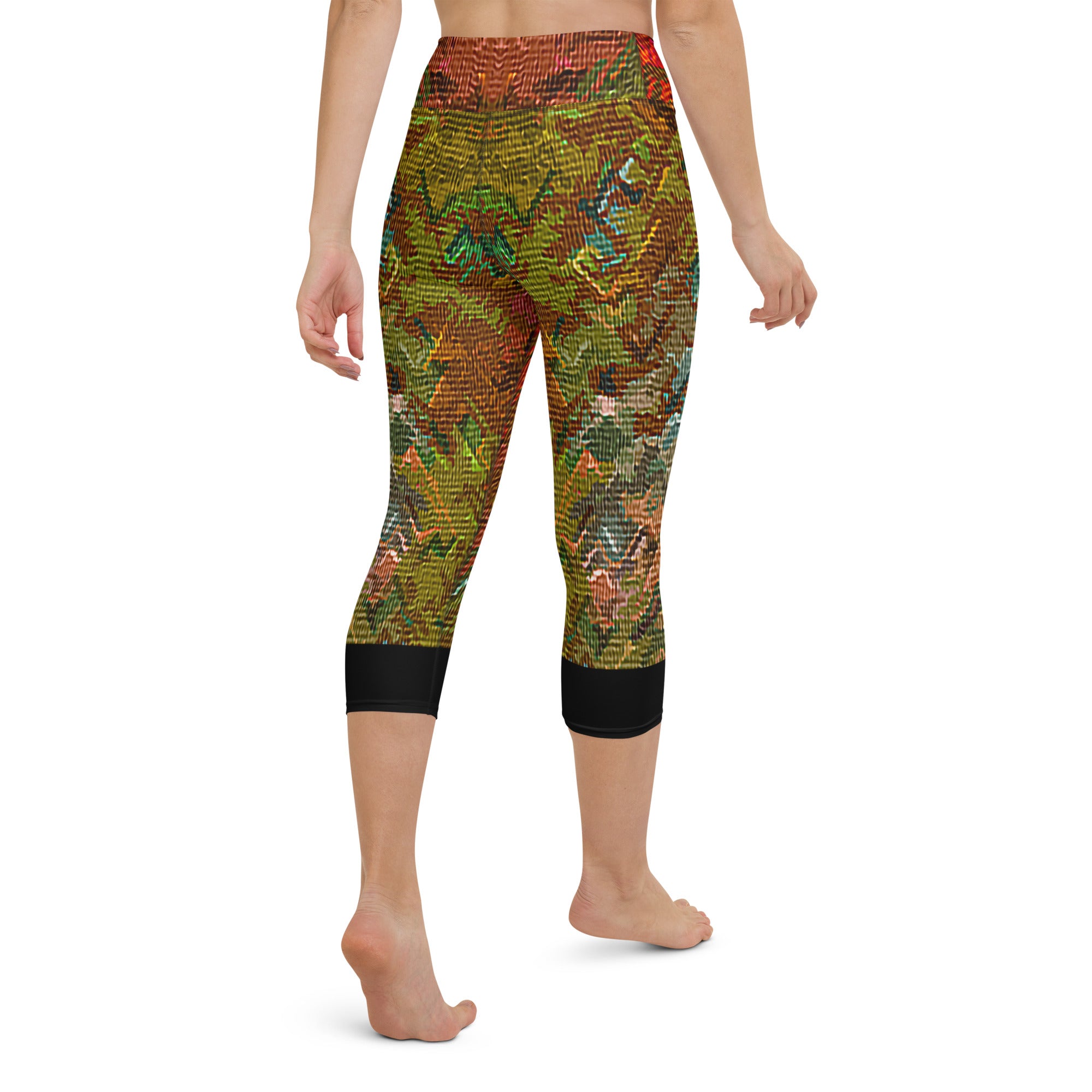 Prismatic Eccentric Canvas Yoga Capri Leggings Triboca Arts   