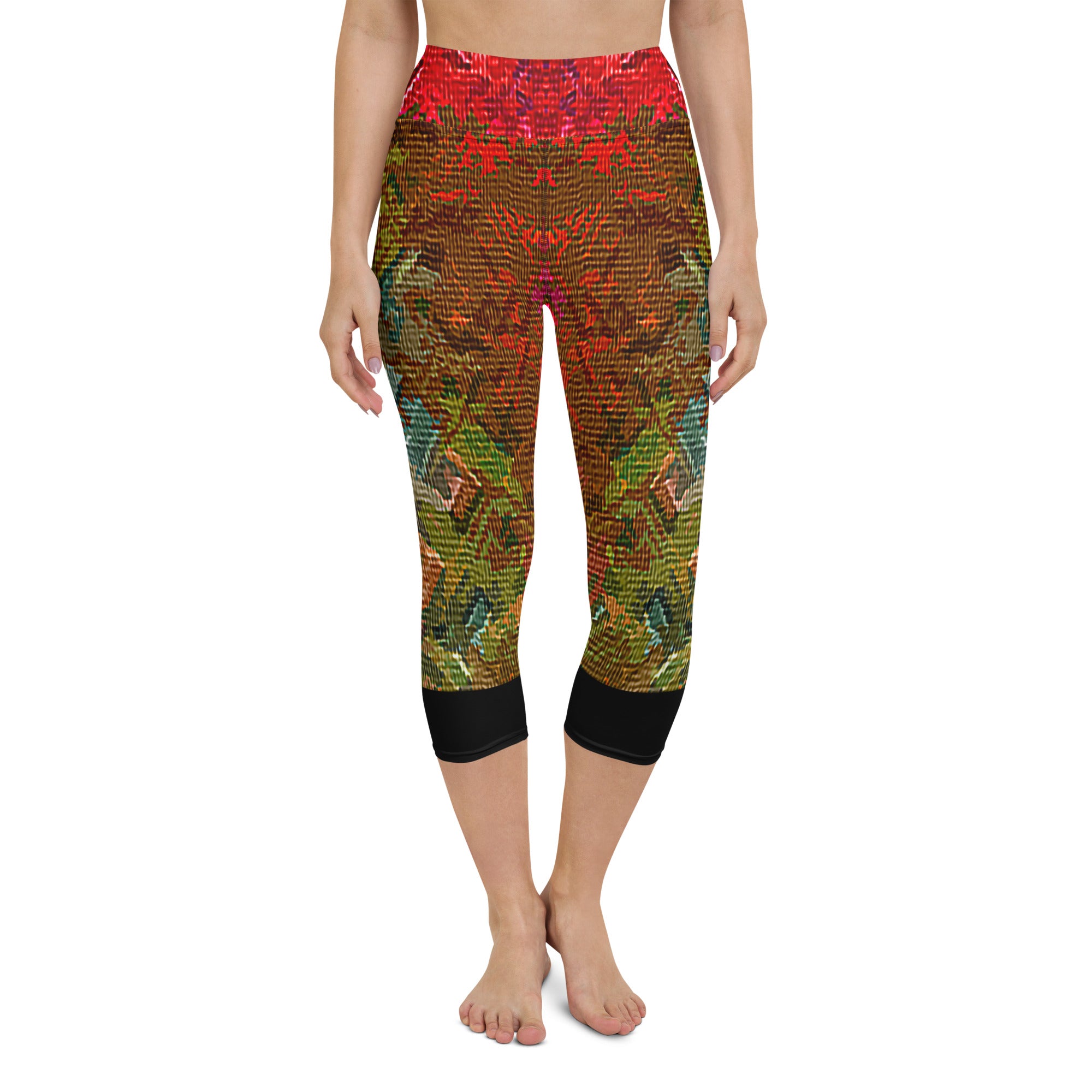 Prismatic Eccentric Canvas Yoga Capri Leggings Triboca Arts XS  