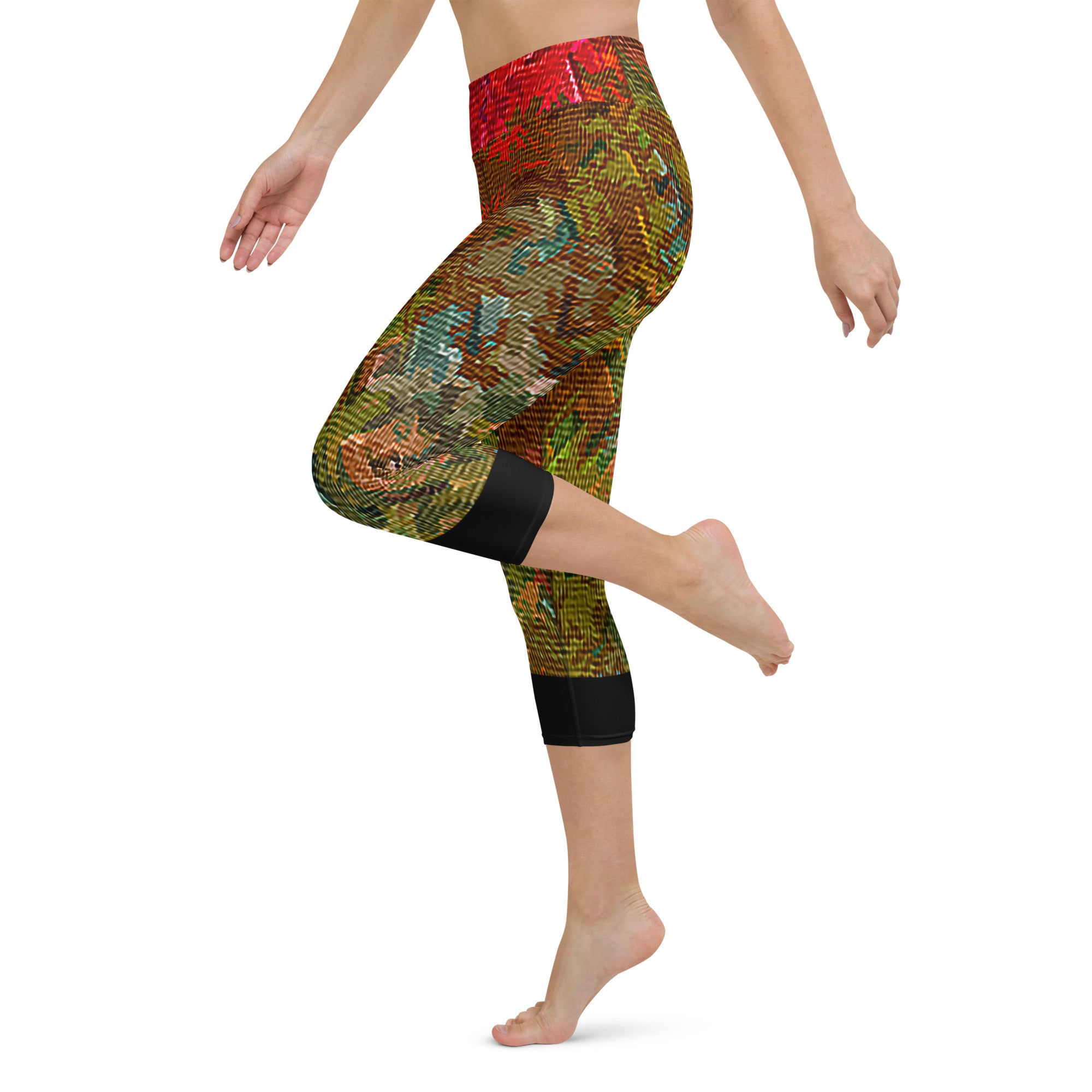 Prismatic Eccentric Canvas Yoga Capri Leggings Triboca Arts   